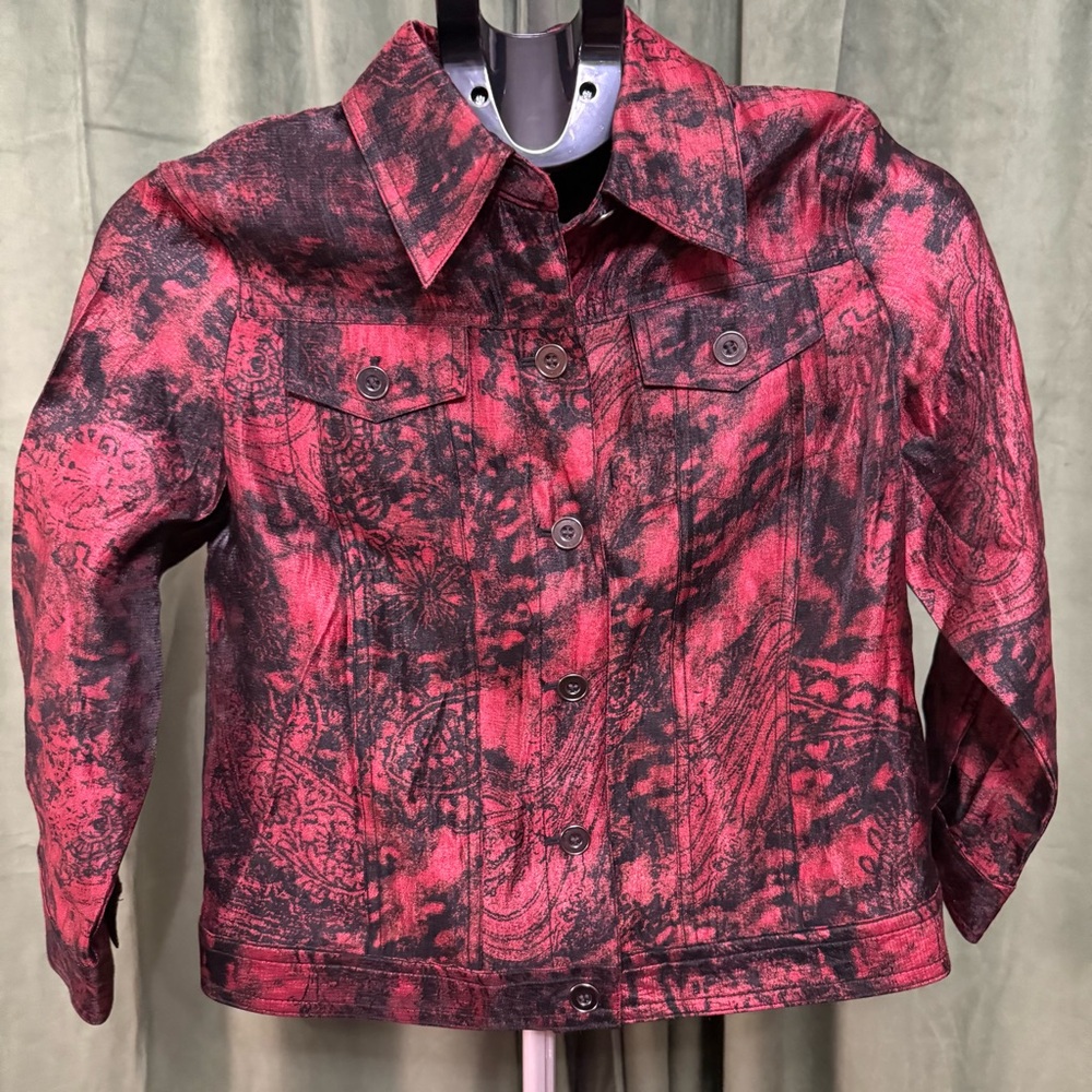 Ruby Rd. Women’s Red and Black Jacket - Size 6P